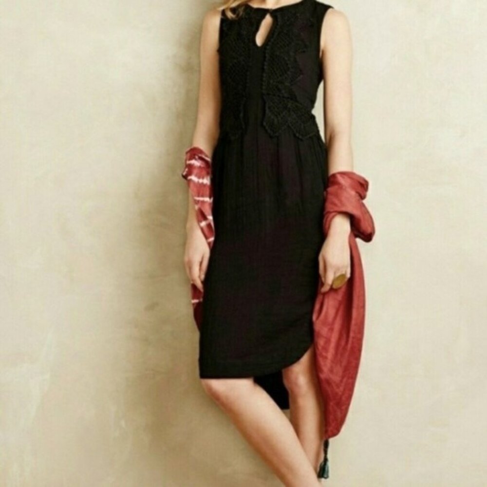 Gypsy 05 Global Village‎ Bohemian Crochet Lace Midi Dress Keyhole Sleeveless XS
